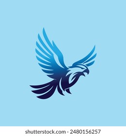 flying eagle line art Vector illustration