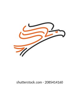 Flying eagle Line Icon Illustration template