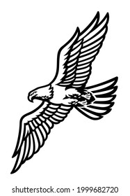 flying eagle logo in black and white