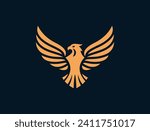 Flying eagle logo design. Vector illustration. Stylized bird logotype.