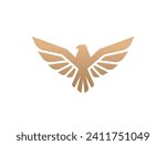 Flying eagle logo design. Vector illustration. Stylized bird logotype.