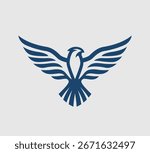 Flying eagle logo design. Vector illustration. Stylized bird logotype.