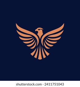 Flying eagle logo design. Vector illustration. Stylized bird logotype.