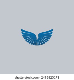 Flying eagle logo design. Vector illustration. Stylized bird logotype.