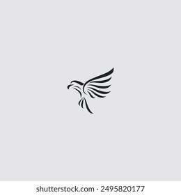Flying eagle logo design. Vector illustration. Stylized bird logotype.