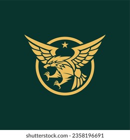 flying eagle logo with star