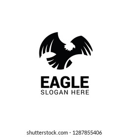 Flying eagle logo template isolated on white background