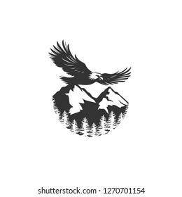 The flying eagle logo template. Vector illustration