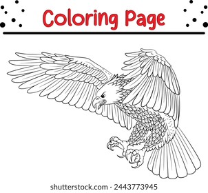 flying eagle mascot coloring page