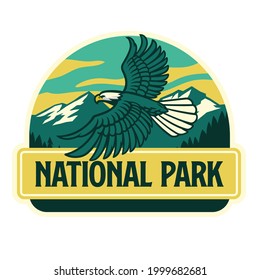 flying eagle mascot logo in the nature