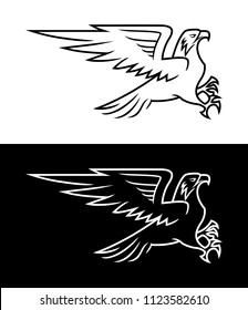 Flying eagle outline silhouette