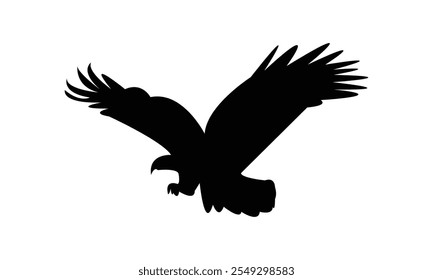 Flying Eagle Silhouette Design  And Vector Illustration. 