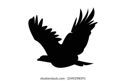 Flying Eagle Silhouette Design  And Vector Illustration. 