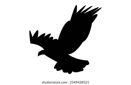 Flying Eagle Silhouette Design  And Vector Illustration. 