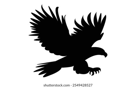 Flying Eagle Silhouette Design  And Vector Illustration. 