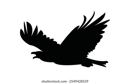 Flying Eagle Silhouette Design  And Vector Illustration. 