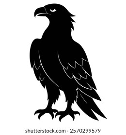 Flying eagle silhouette icon vector design