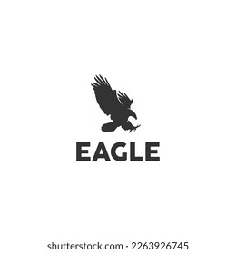 flying eagle silhouette logo icon design