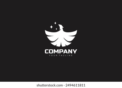 Flying eagle silhouette logo in minimalist style