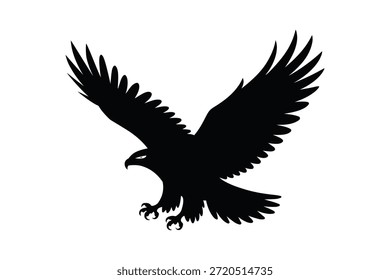 Flying eagle silhouette representing freedom and power.