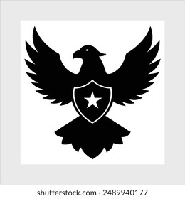 Flying eagle silhouette vector illustration