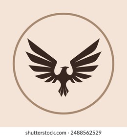 Flying eagle trendy icon cheerful abstract vector illustration colorful artwork design