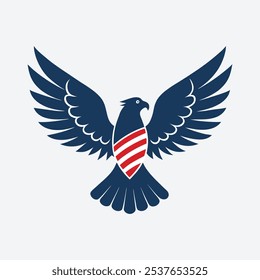flying eagle vector art illustration