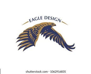 The flying eagle. Vector emblem.