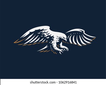 The flying eagle. Vector emblem.