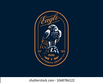 The flying eagle. Vector emblem.