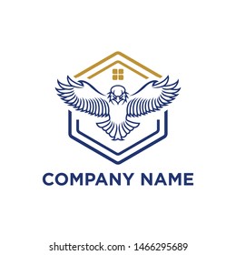 The flying eagle. Vector emblem.