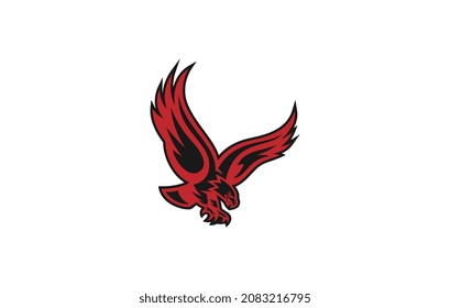 The flying eagle. Vector emblem.