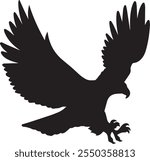 Flying Eagle Vector, eagle icon illustration isolated vector sign symbol, Eagle silhouette isolated on white. Vector illustration