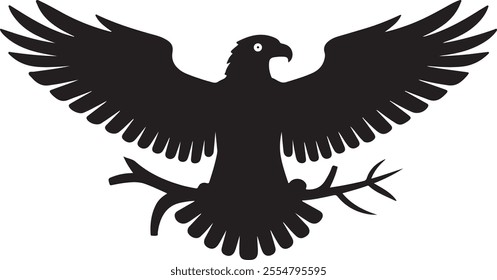 Flying Eagle Vector, eagle icon illustration isolated vector sign symbol, Eagle silhouette isolated on white. Vector illustration