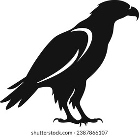 Flying Eagle vector illustration Black and white, black on white background, isolated, logo, tattoo