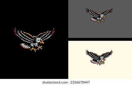 flying eagle vector illustration mascot design