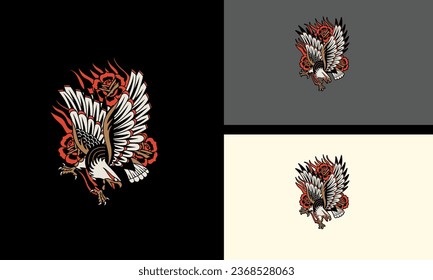 flying eagle vector illustration mascot design