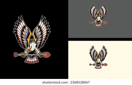 flying eagle vector illustration mascot design