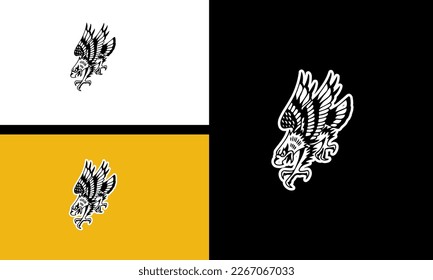 flying eagle vector illustration outline design