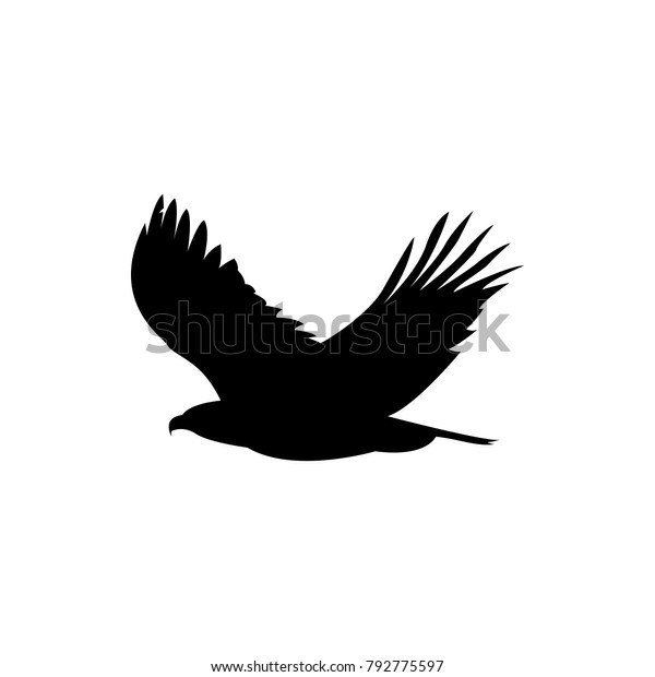 Flying Eagle Vector Silhouette Stock Vector (Royalty Free) 792775597