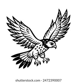 flying eagle-jumps-vector-kawaii, this is a editable file.