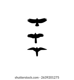 Flying eagles silhouette vector and illustration.