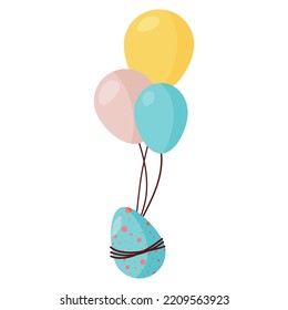 Fliegendes Ei auf drei Luftballons