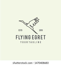 Flying Egret Logo Design Template Inspiration - Vector