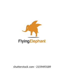 Flying Elephant logo design animal simple