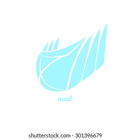 Flying envelope with wings mail logo