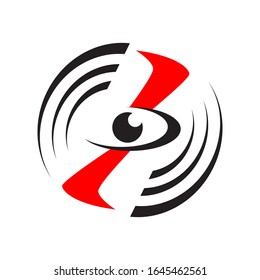 Flying Eyes Drone Logo Aerial Camera Icon Graphic Design Logo Illustration