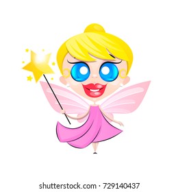 Flying fairy butterfly.Vector illustration on a white background.