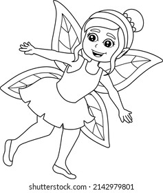 Flying Fairy Coloring Page Isolated Kids Stock Vector (Royalty Free ...