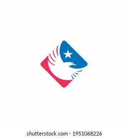 ilustración del vector de icono de halcón volante